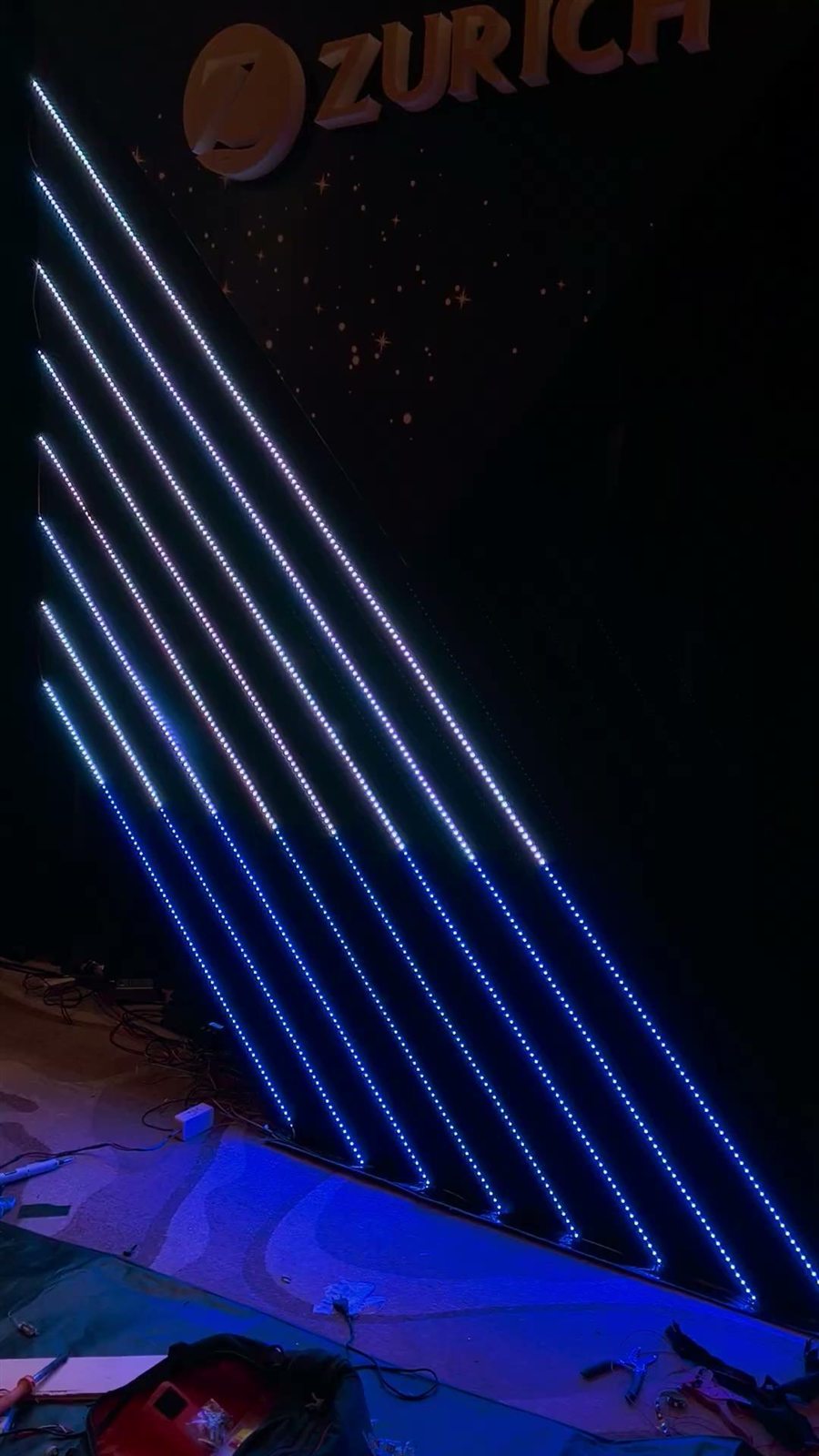 Animated LED Line Wall for Zurich